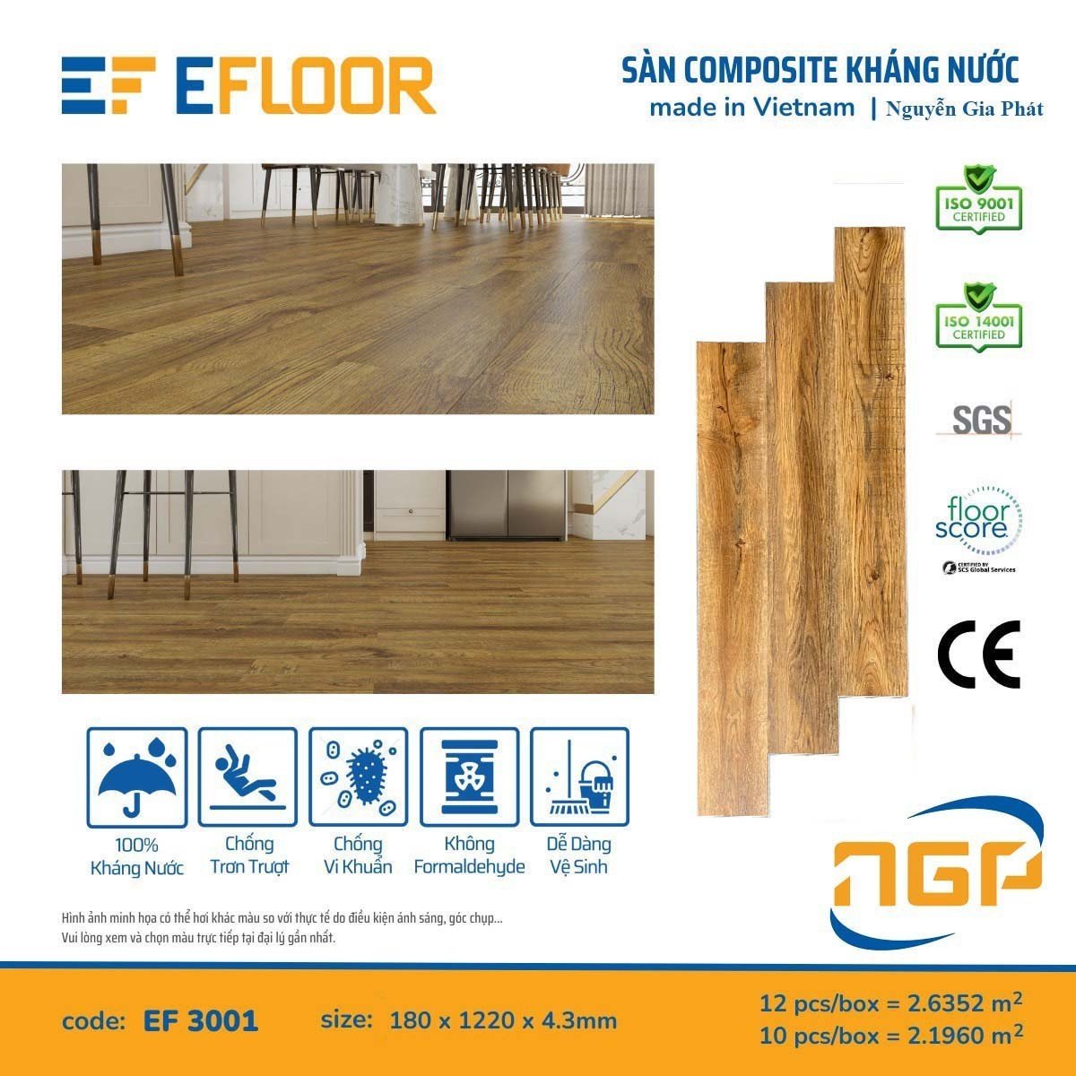 sàn nhựa giá rẻ EF 3001