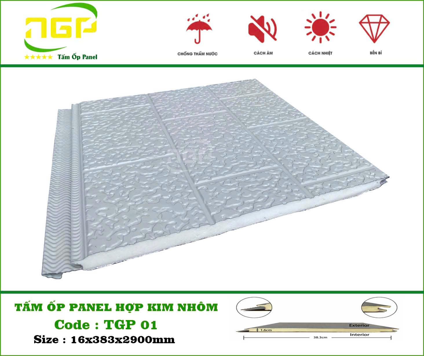 tấm ốp hợp kim cách nhiệt TGP-01