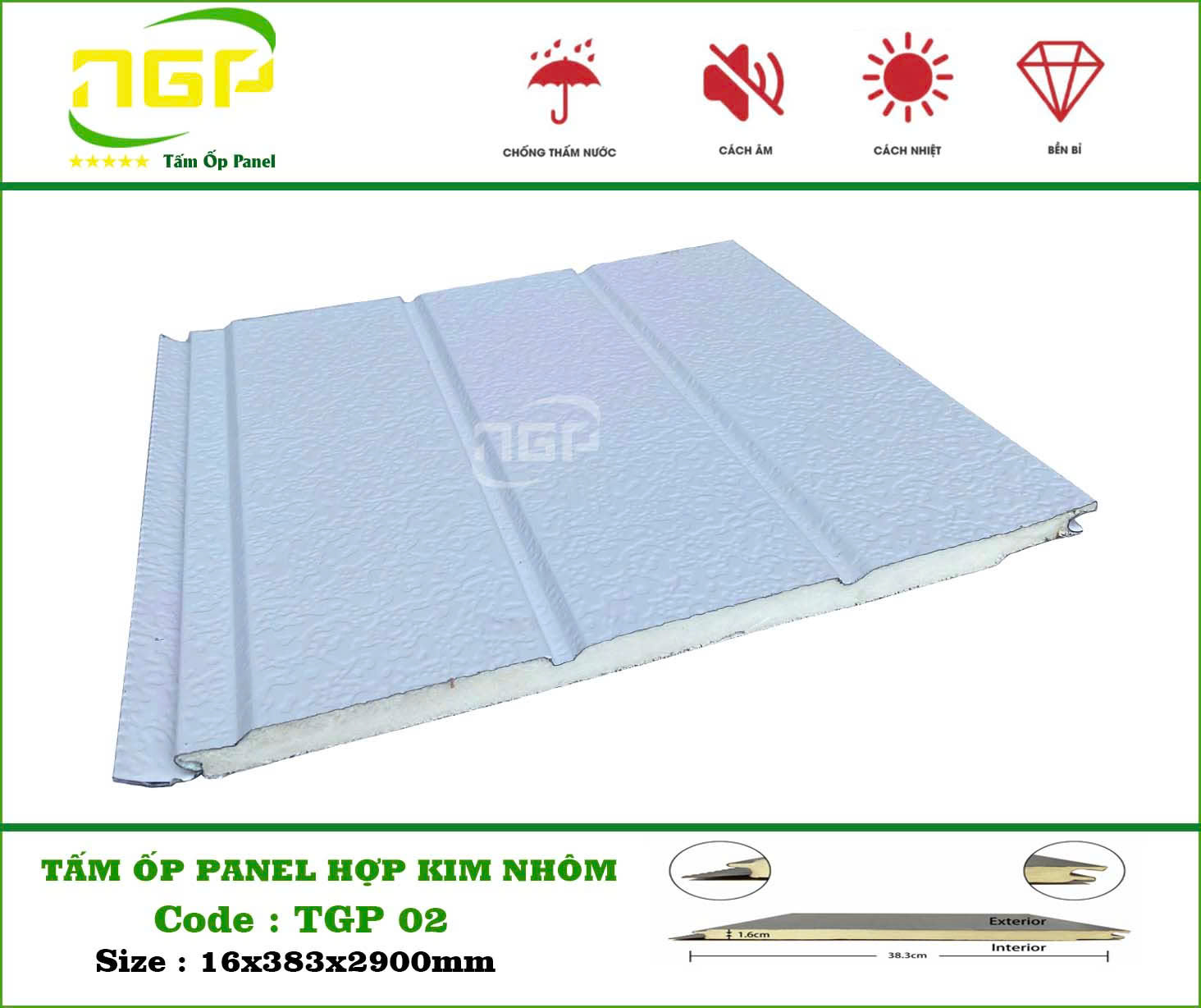 tấm ốp hợp kim cách nhiệt TGP-02