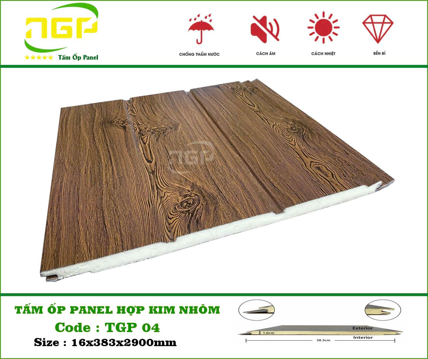 tấm ốp hợp kim cách nhiệt TGP-04
