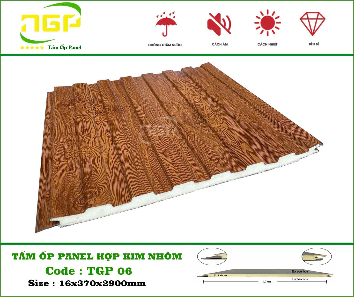 tấm ốp hợp kim cách nhiệt TGP-06