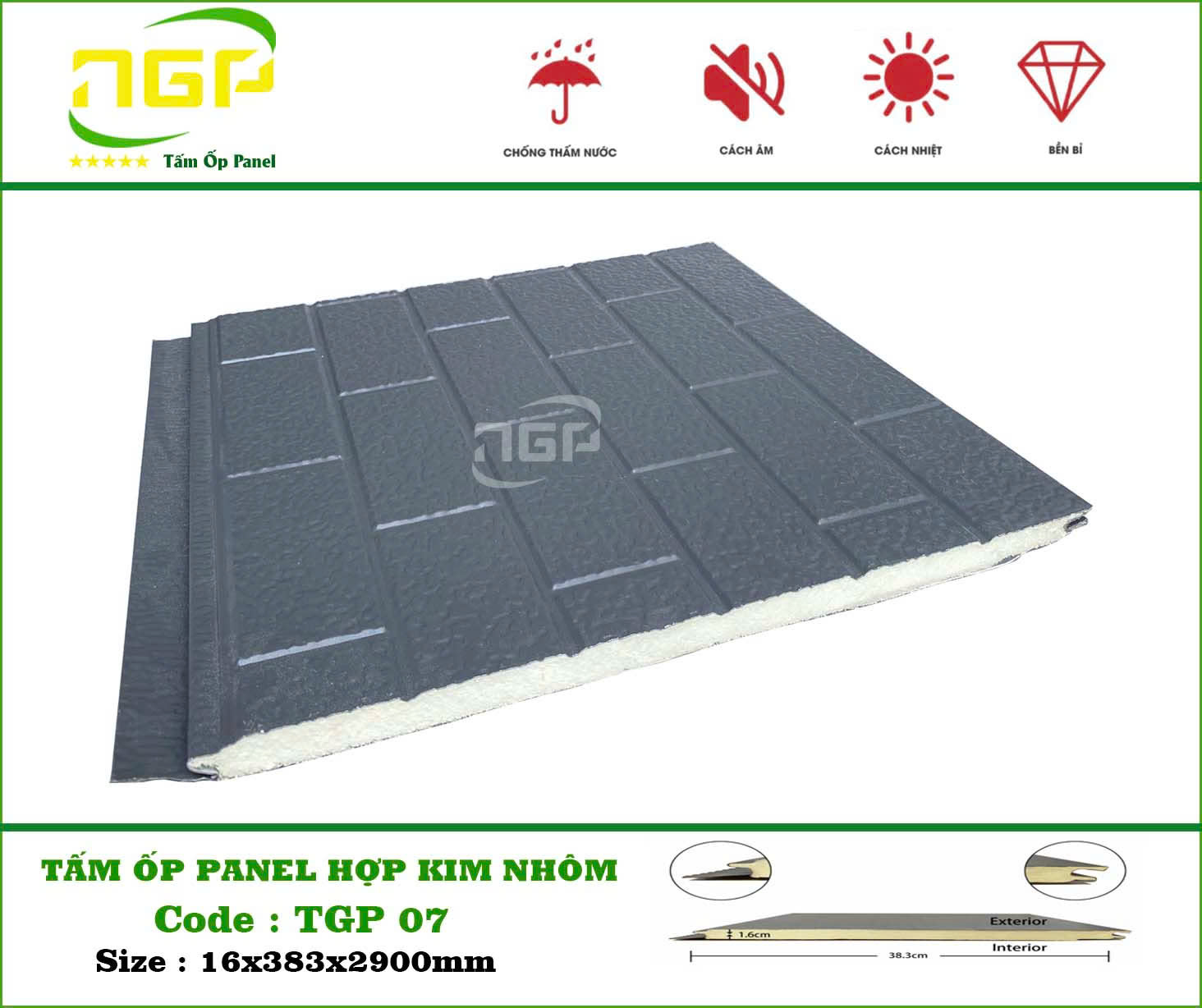 tấm ốp hợp kim cách nhiệt TGP-07